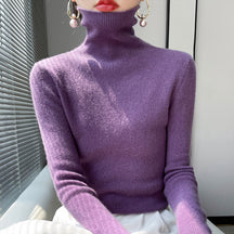 Women's Fitted Mock Neck Sweater — View 4