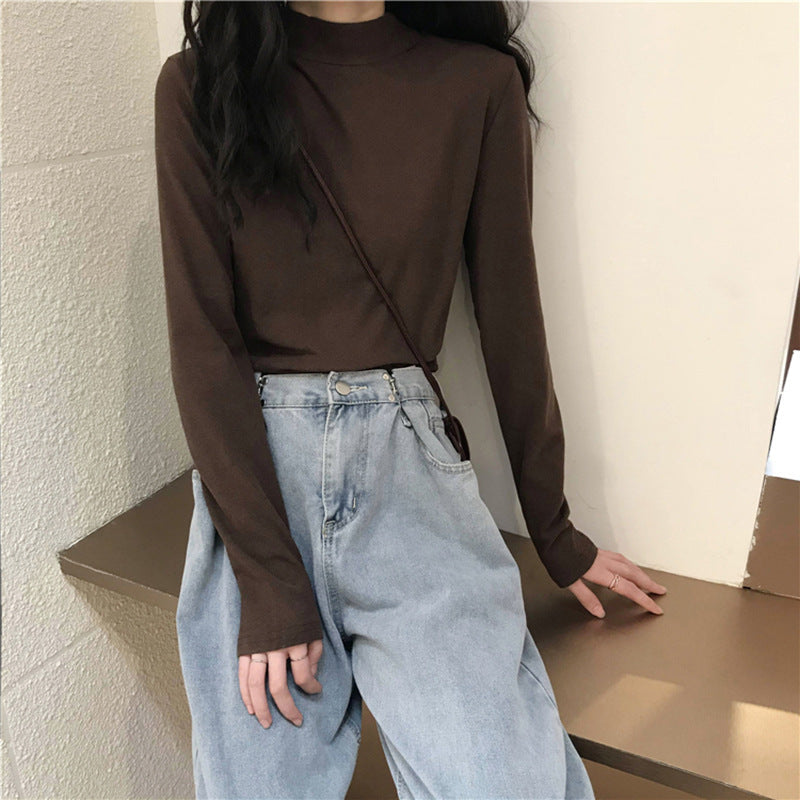 Women's Long Sleeve Mock Neck Top — View 4