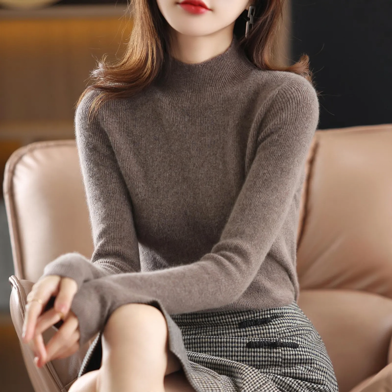 Women's Fitted Mock Neck Sweater — View 1