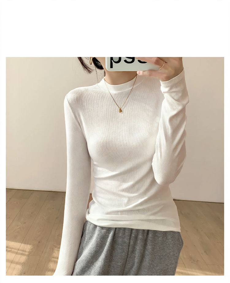 Women's Long Sleeve Mock Neck Top — View 9
