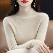 Women's Cashmere Mock Neck Sweater — View 3