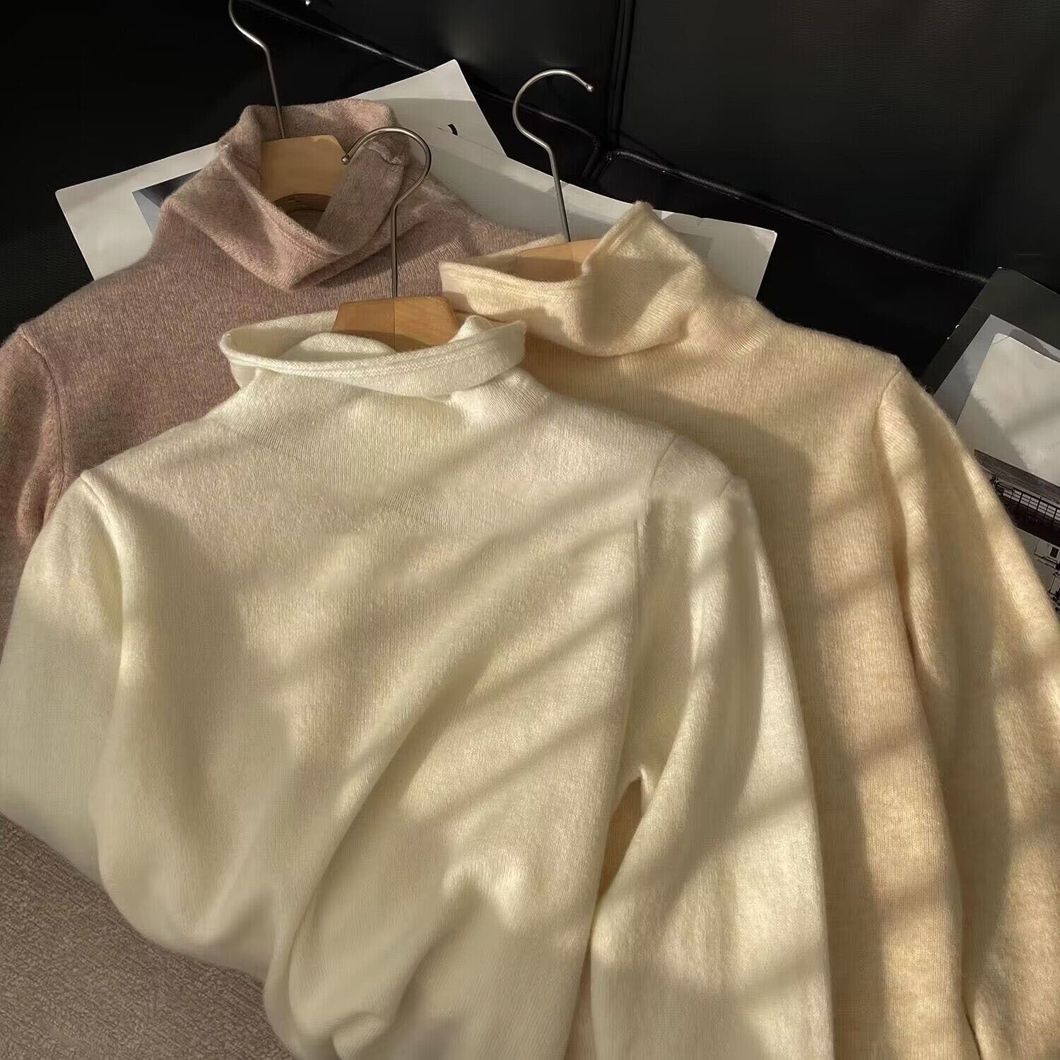 Women's Wool Mock Neck Sweater — View 3