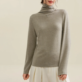 Women's Wool Blend Mock Neck Sweater — View 3
