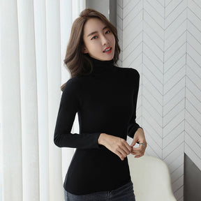Women's Fitted Long Sleeve Turtleneck Top — View 5