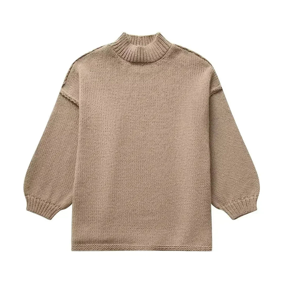 Women's Balloon Sleeve Turtleneck Sweater — View 2