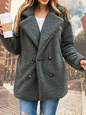 Women's Double Breasted Teddy Jacket — View 10