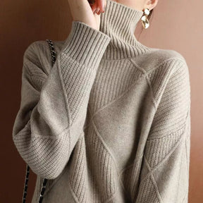 Women's Relaxed Fit Turtleneck Sweater — View 3
