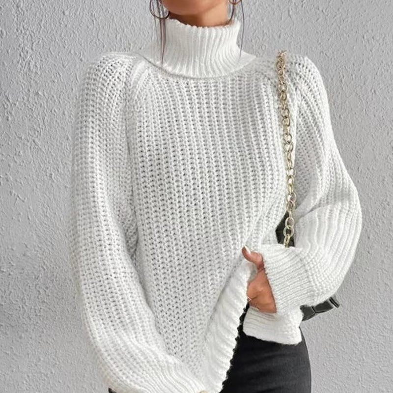 Women's Raglan Sleeve Mock Neck Sweater — View 9