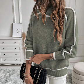 Women's Relaxed Fit Mock Neck Sweater — View 1