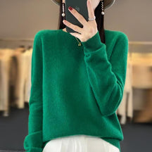 Women's Wool Relaxed Fit Crewneck Sweater — View 5