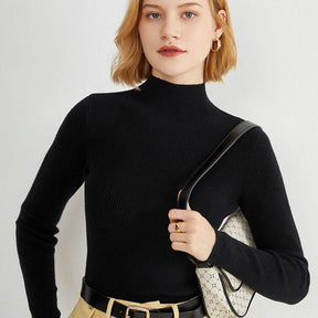 Women's Fitted Mock Neck Sweater — View 2