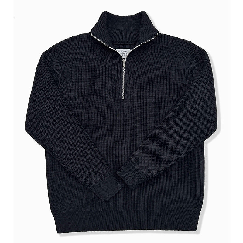 Women's Wool Blend Half Zip Sweater — View 1