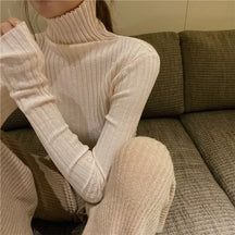 Women's Chunky Knit Mock Neck Sweater — View 3