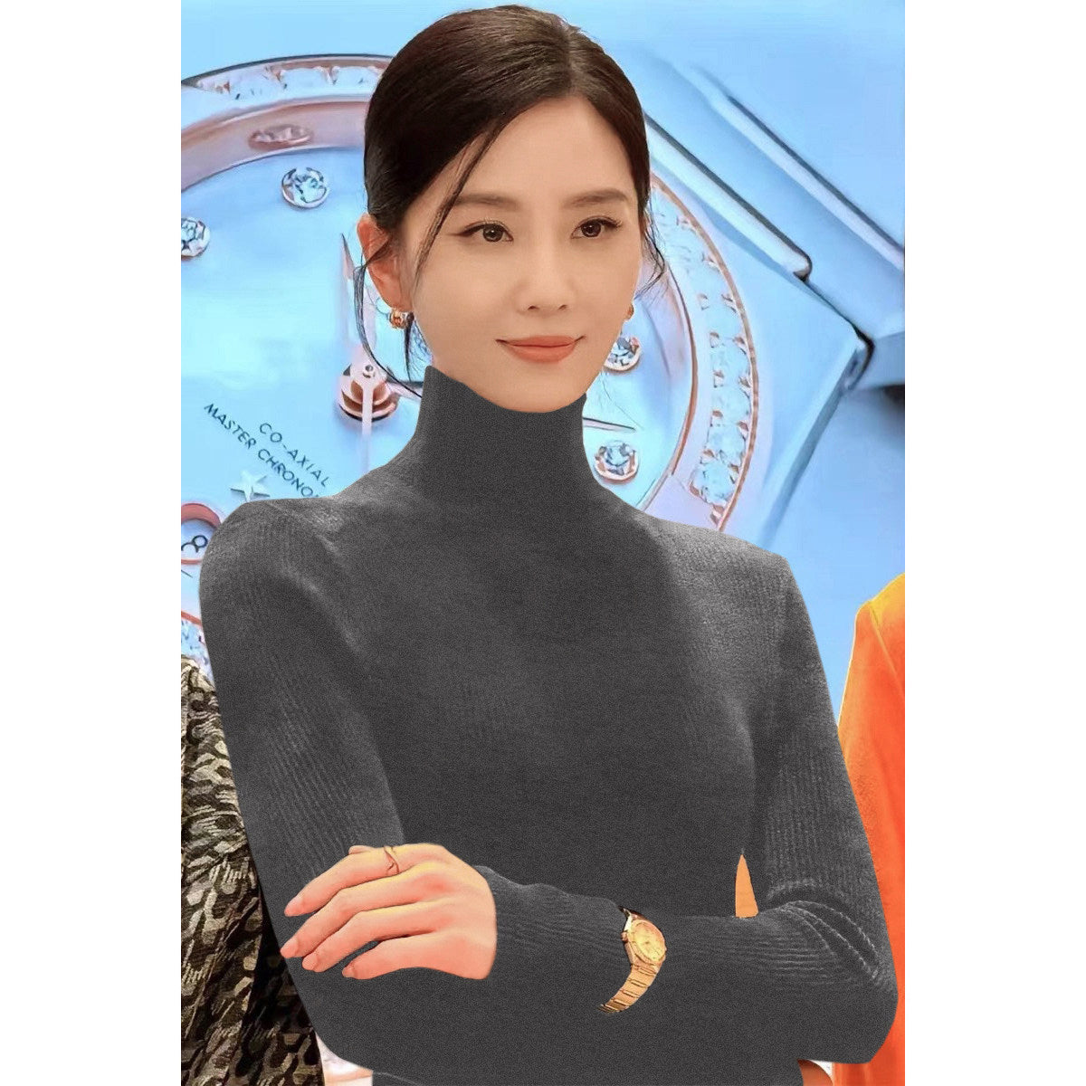 Women's Long Sleeve Mock Neck Sweater — View 1