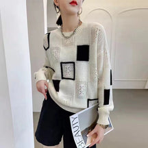 Women's Plaid Crewneck Sweater — View 1