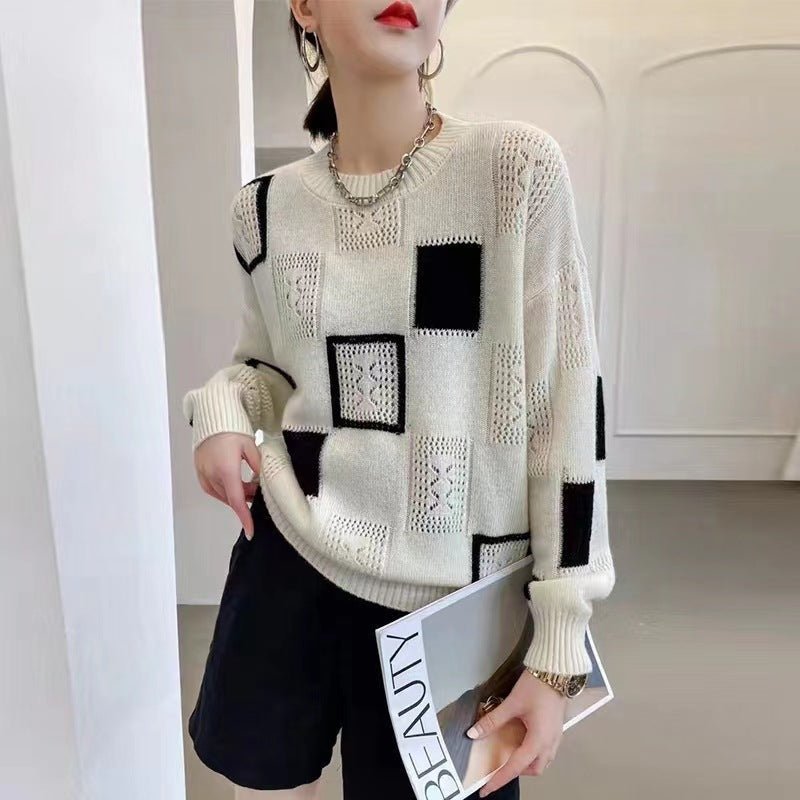 Women's Plaid Crewneck Sweater — View 1