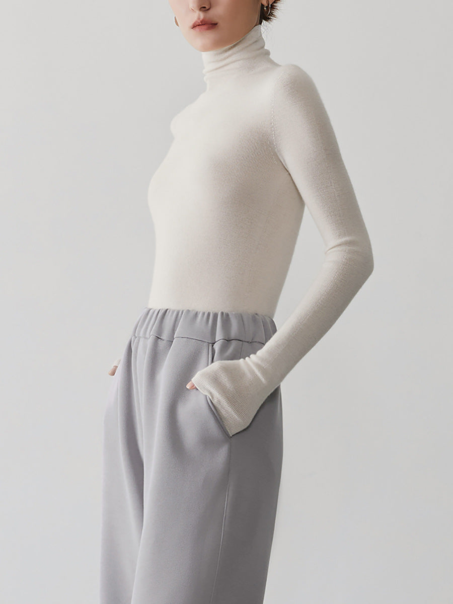 Women's Cashmere Mock Neck Sweater — View 6