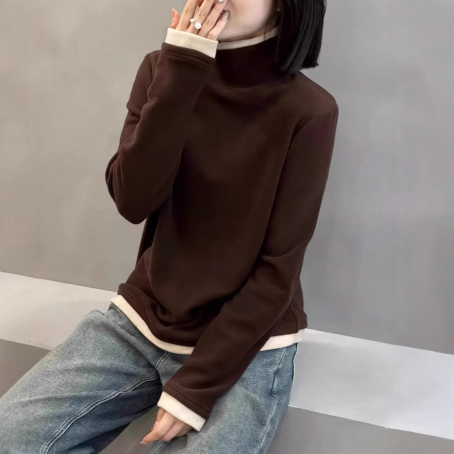 Women's Long Sleeve Mock Neck Top — View 1