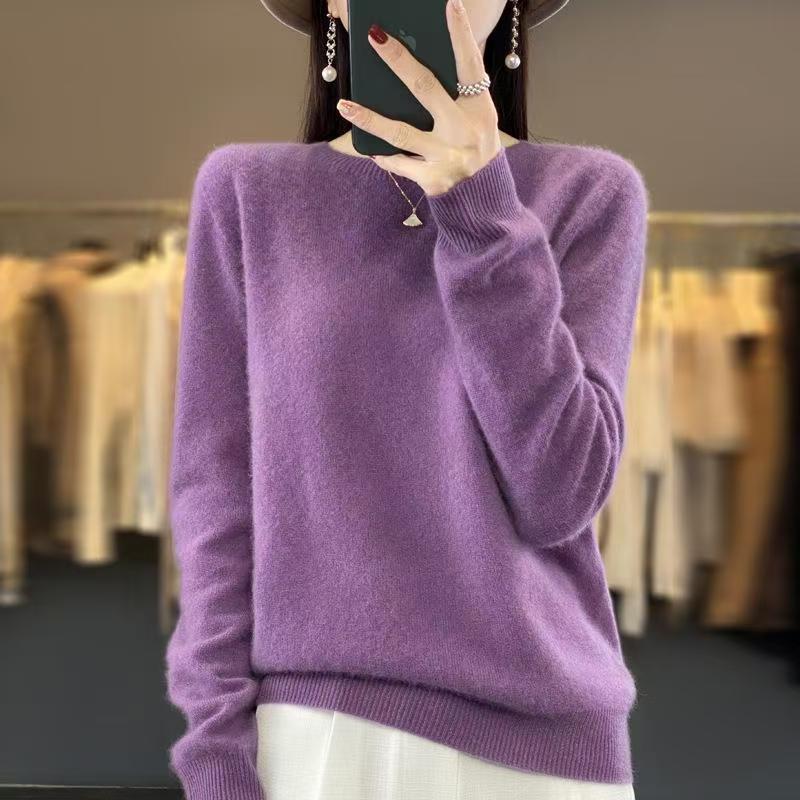 Women's Wool Relaxed Fit Crewneck Sweater — View 7