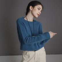 Women's Cashmere Blend Crewneck Sweater — View 9