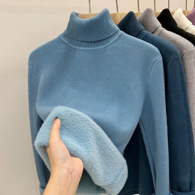 Women's Long Sleeve Turtleneck Sweater — View 1