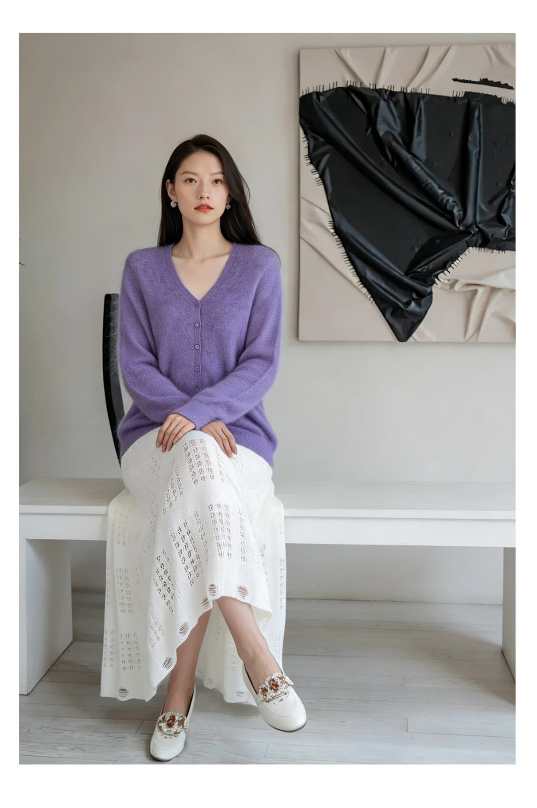 Women's Crewneck Cardigan — View 7