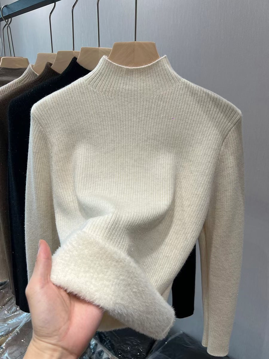 Women's Ribbed Mock Neck Sweater — View 7