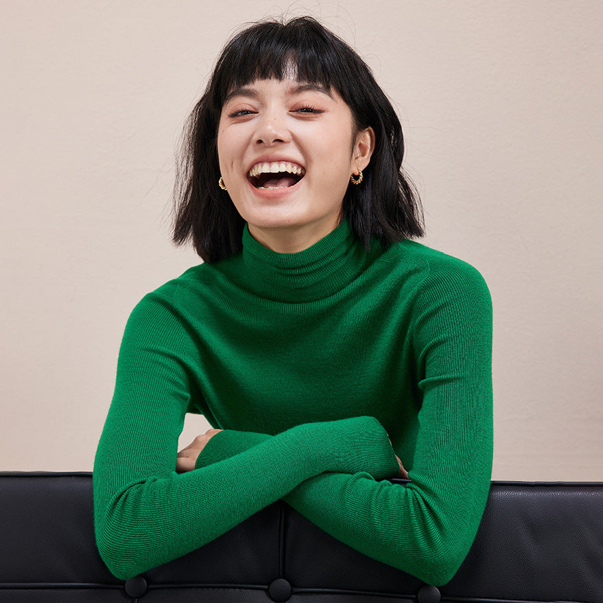 Women's Wool Mock Neck Sweater — View 1
