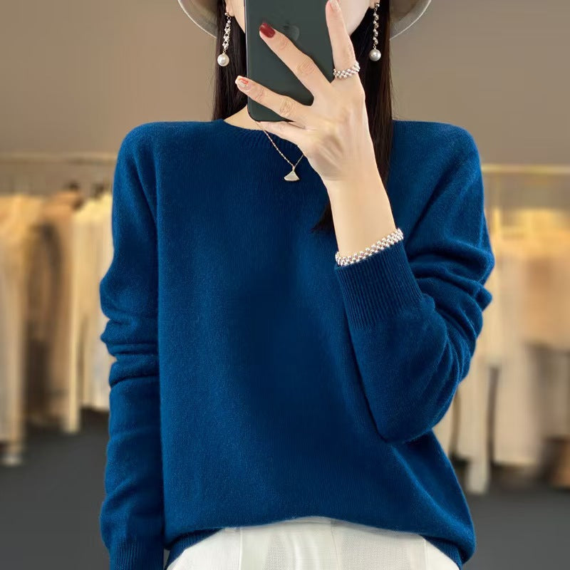 Women's Wool Relaxed Fit Crewneck Sweater — View 3