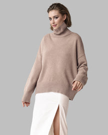 Women's Relaxed Fit Turtleneck Sweater — View 7