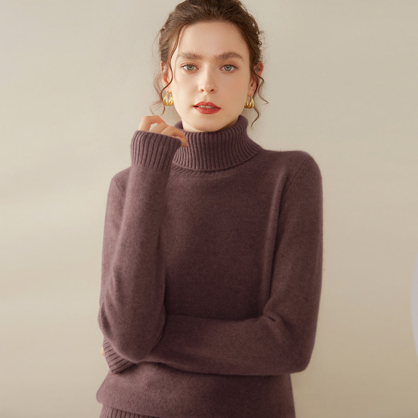 Women's Wool Turtleneck Sweater — View 4