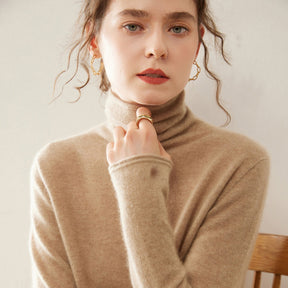 Women's Cashmere Mock Neck Sweater — View 11