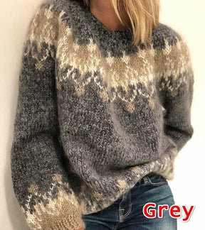 Women's Mohair Blend Relaxed Fit Jacquard Sweater — View 7