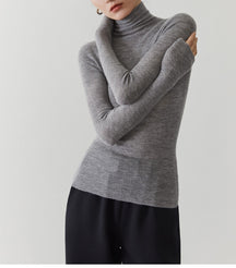 Women's Cashmere Mock Neck Sweater — View 9