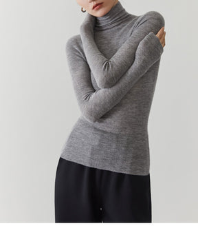 Women's Cashmere Mock Neck Sweater — View 9