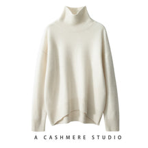 Women's Cashmere Relaxed Fit Mock Neck Sweater — View 8