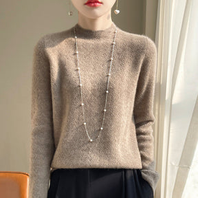 Women's Cashmere Jacquard Mock Neck Sweater — View 5