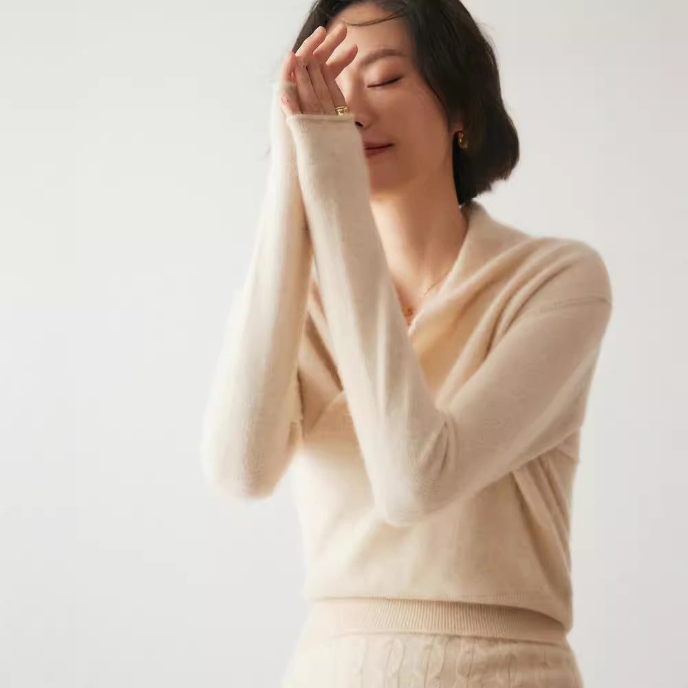 Women's V Neck Sweater — View 3
