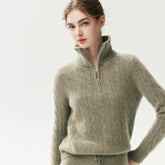 Women's Cable Knit Zip Front Sweater — View 6