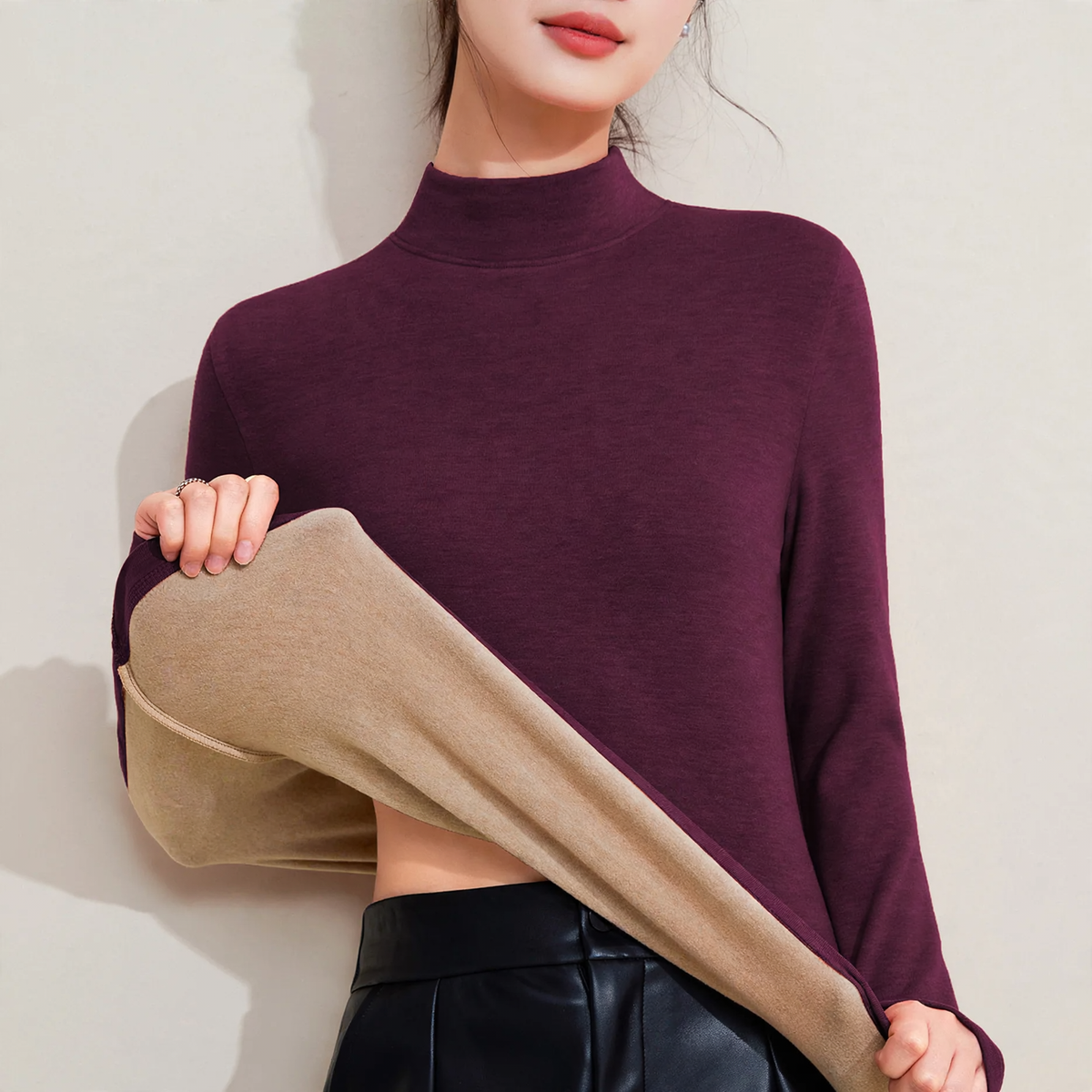 Women's Mock Neck Top — View 8