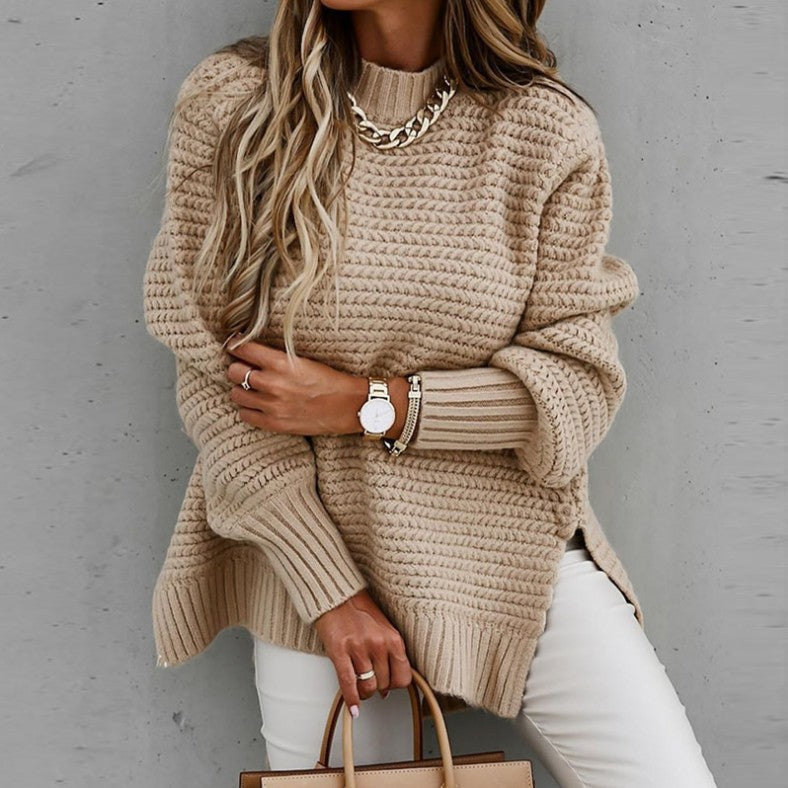 Women's Relaxed Fit Cable Knit Sweater — View 1
