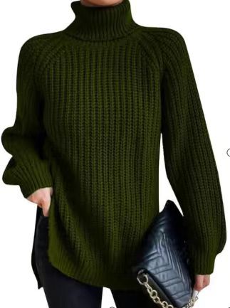 Women's Raglan Sleeve Mock Neck Sweater — View 10