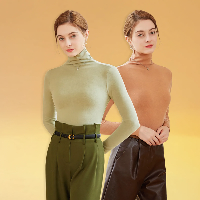 Women's Cashmere Blend Turtleneck Sweater — View 1