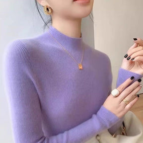 Women's Fitted Mock Neck Sweater — View 7