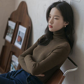 Women's Fitted Turtleneck Sweater — View 12