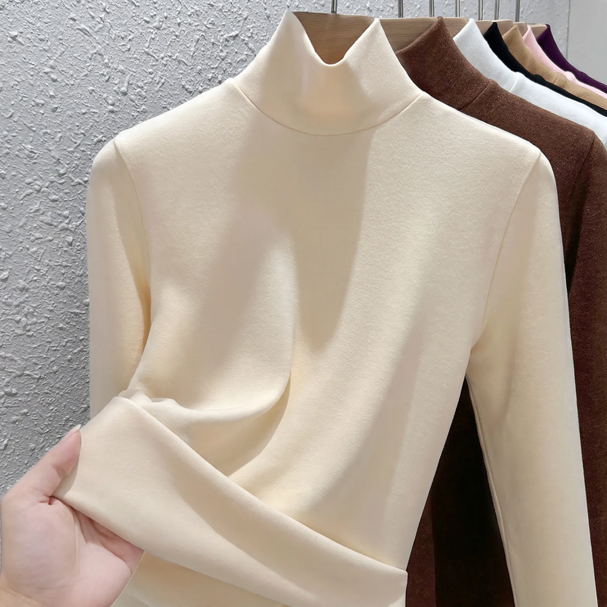 Women's Long Sleeve Mock Neck Top — View 8