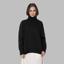 Women's Relaxed Fit Turtleneck Sweater — View 3
