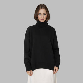 Women's Relaxed Fit Turtleneck Sweater — View 3