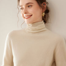 Women's Cashmere Mock Neck Sweater — View 8