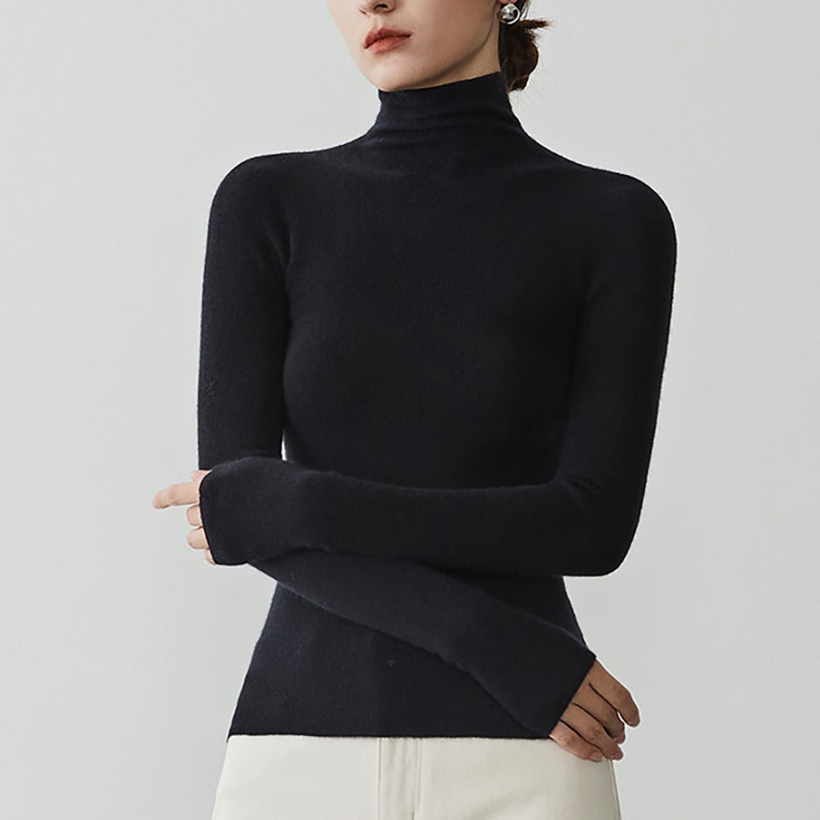 Women's Cashmere Mock Neck Sweater — View 3